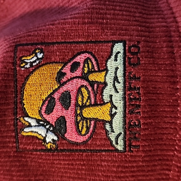 Authentic The Neff Co. Magic Mushrooms Corduroy Snapback In Burgandy - Picture 2 of 4